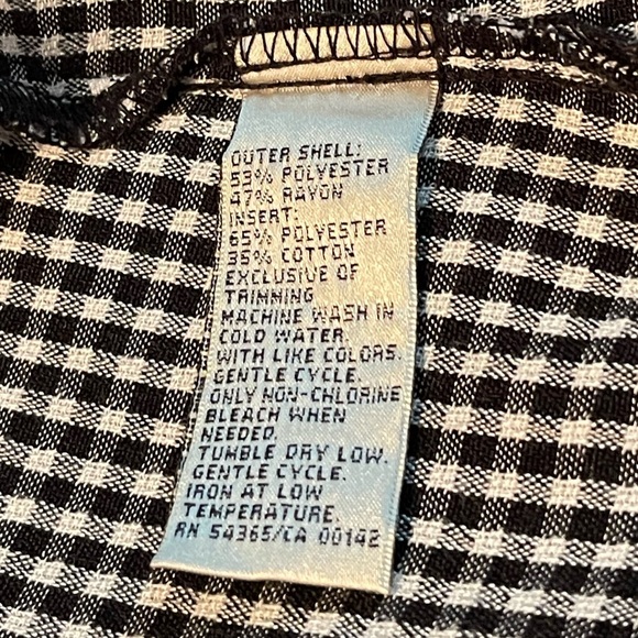 NWT Allison Daley 2 Piece Gingham Black & White 2 Piece Embroidered Top Set - Picture 6 of 7